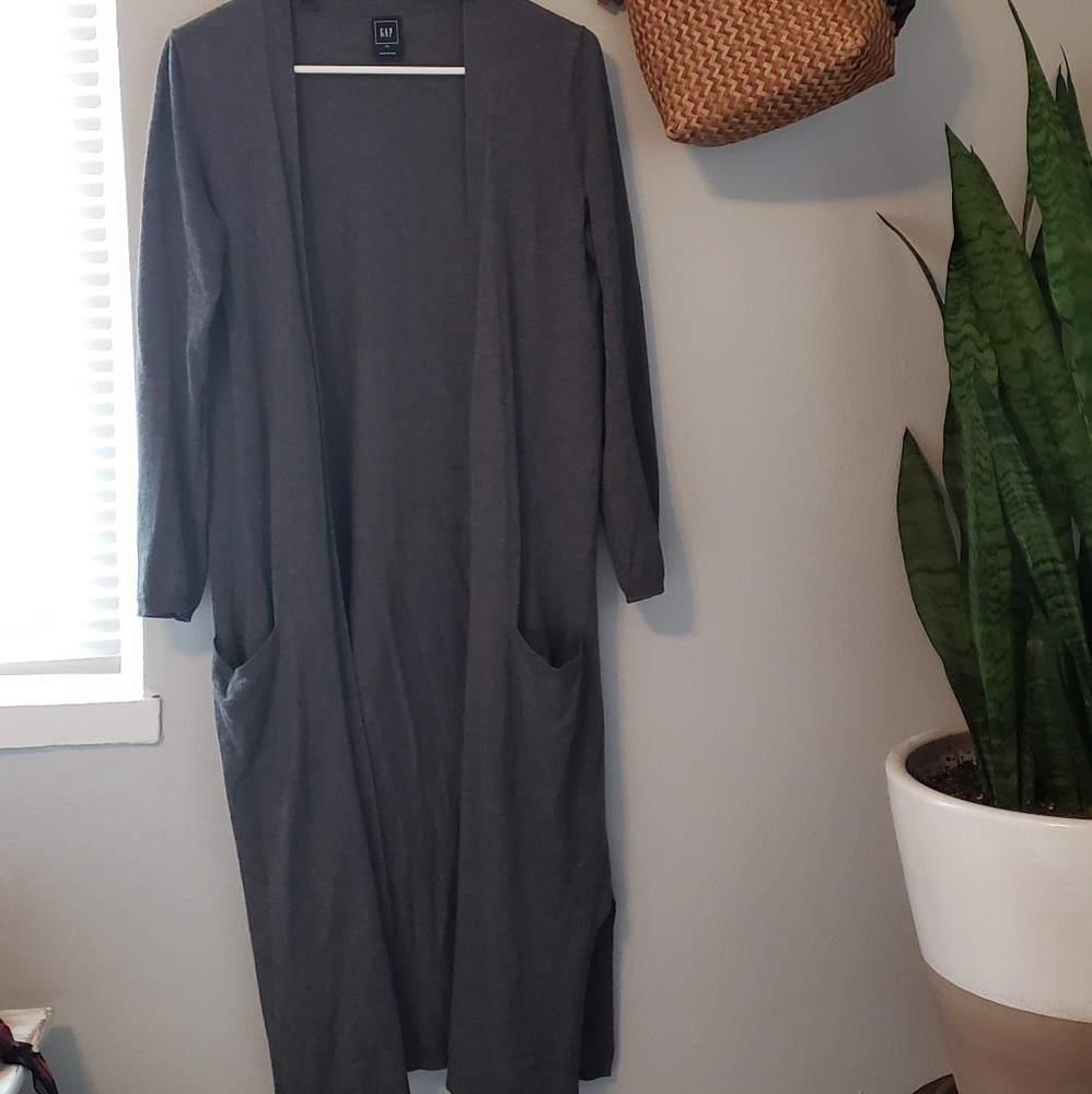 Long Charcoal Grey Cardigan